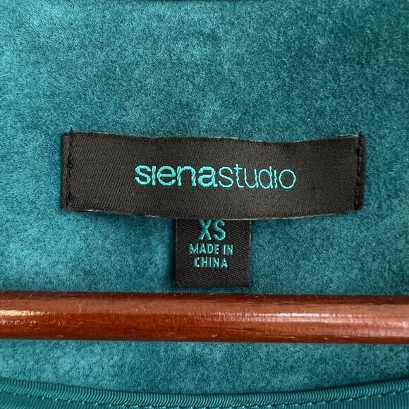 Sienna Studio G3 Apparel Women’s XS Leather Turquoise Button Jacket Coat - Picture 13 of 16